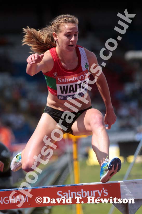 Lennie White during the 3000 metres steeplechase at the Sainsbury's British Championships, Birmingham.